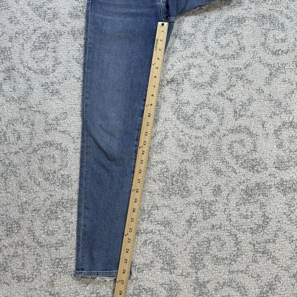 AGOLDE Toni Jeans Women's 24‎ Blue Slim Fit Light Wash Stretch Raw Hem